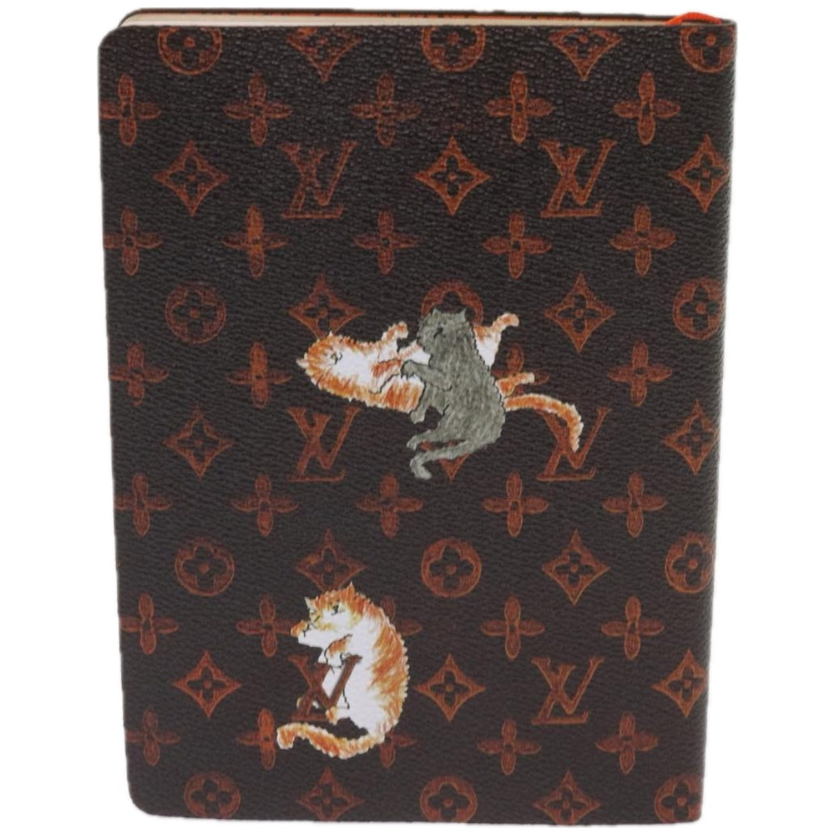 LOUIS VUITTON Catgram Cayenne Clemence Note Cover Orange GI0358 LV Auth 66095A - 0