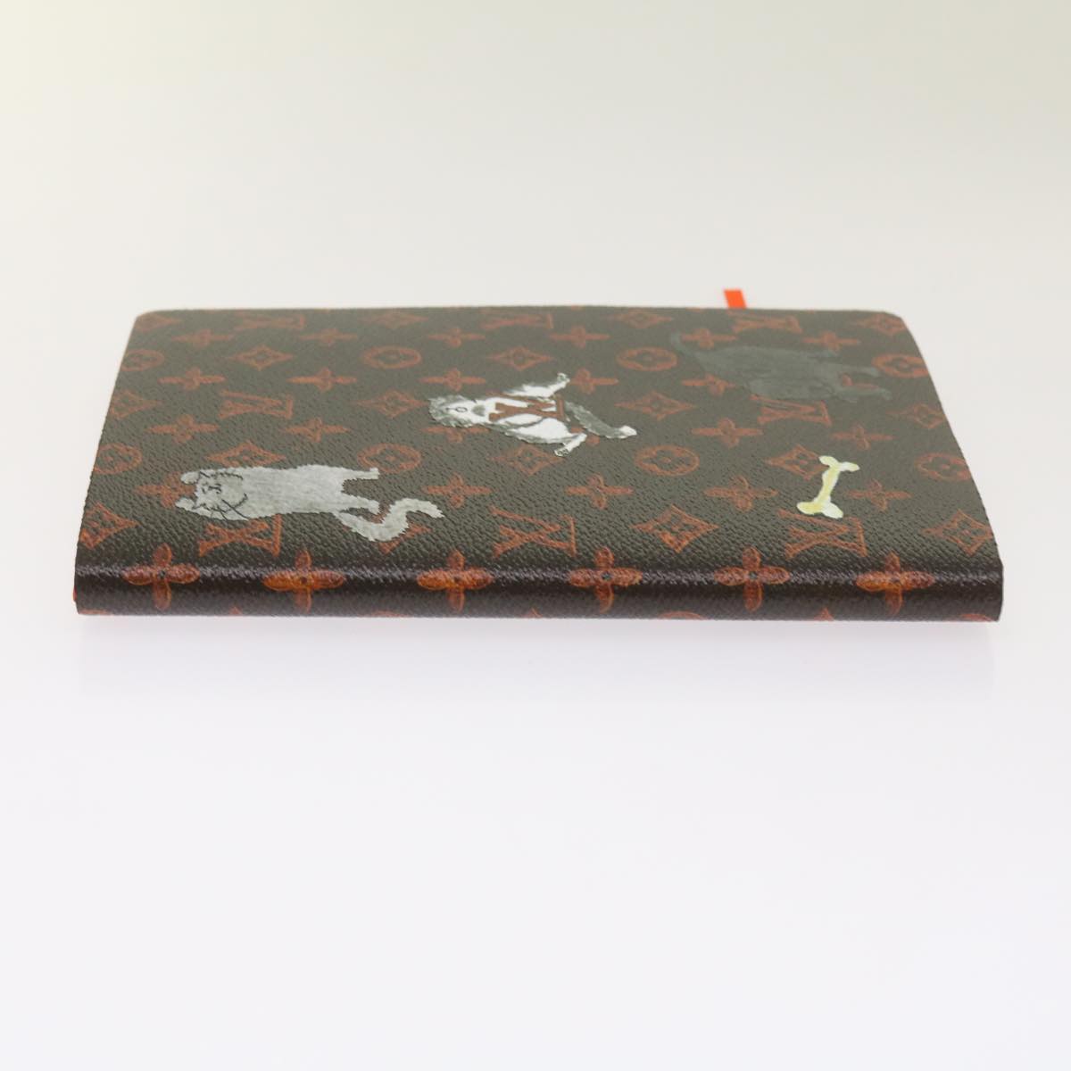 LOUIS VUITTON Catgram Cayenne Clemence Note Cover Orange GI0358 LV Auth 66095A