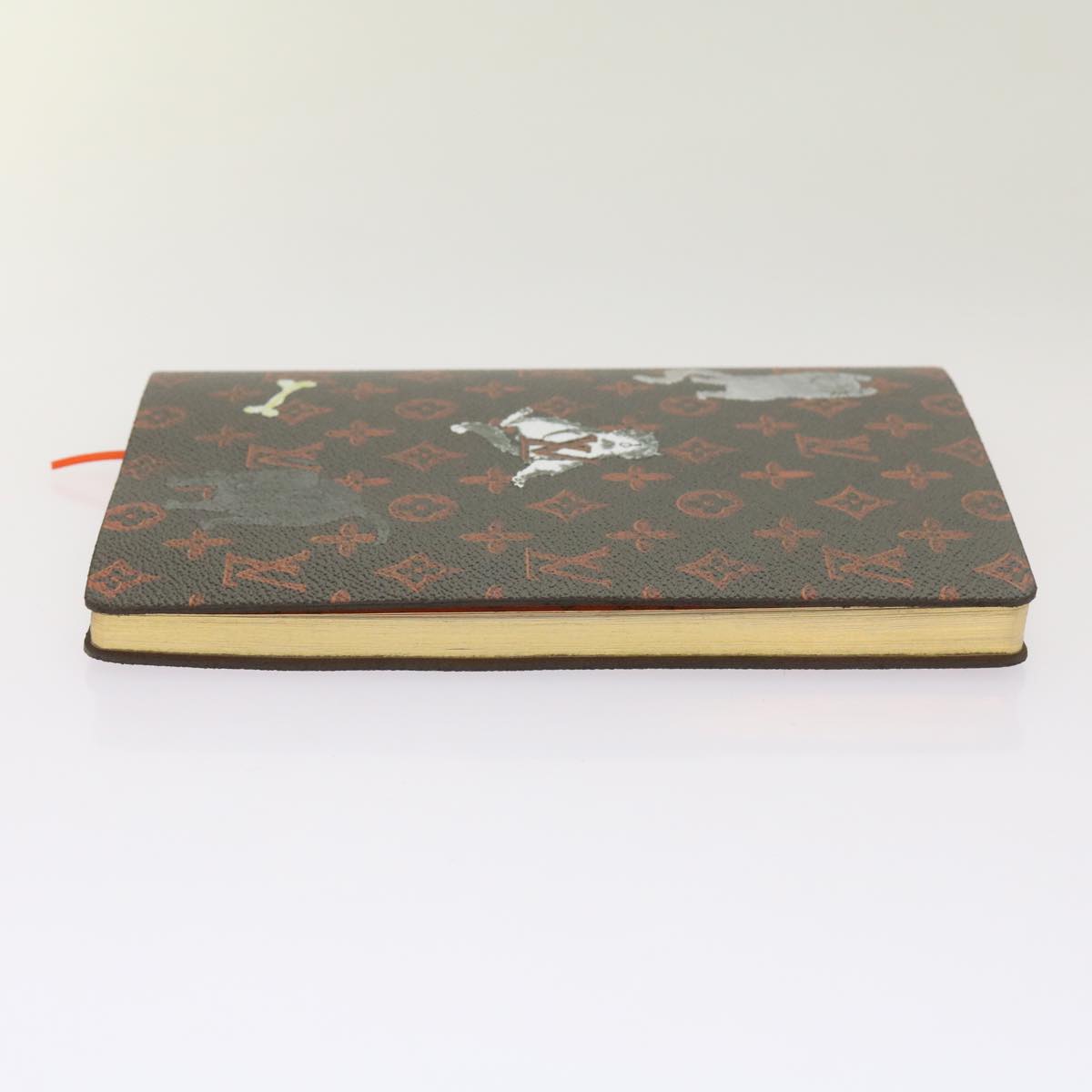 LOUIS VUITTON Catgram Cayenne Clemence Note Cover Orange GI0358 LV Auth 66095A