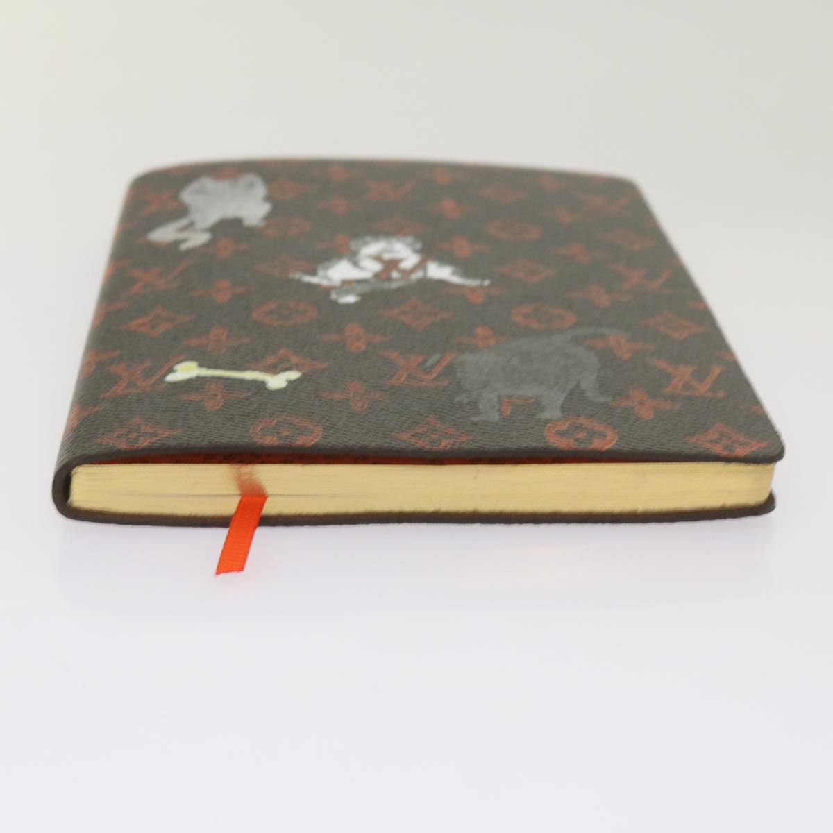 LOUIS VUITTON Catgram Cayenne Clemence Note Cover Orange GI0358 LV Auth 66095A