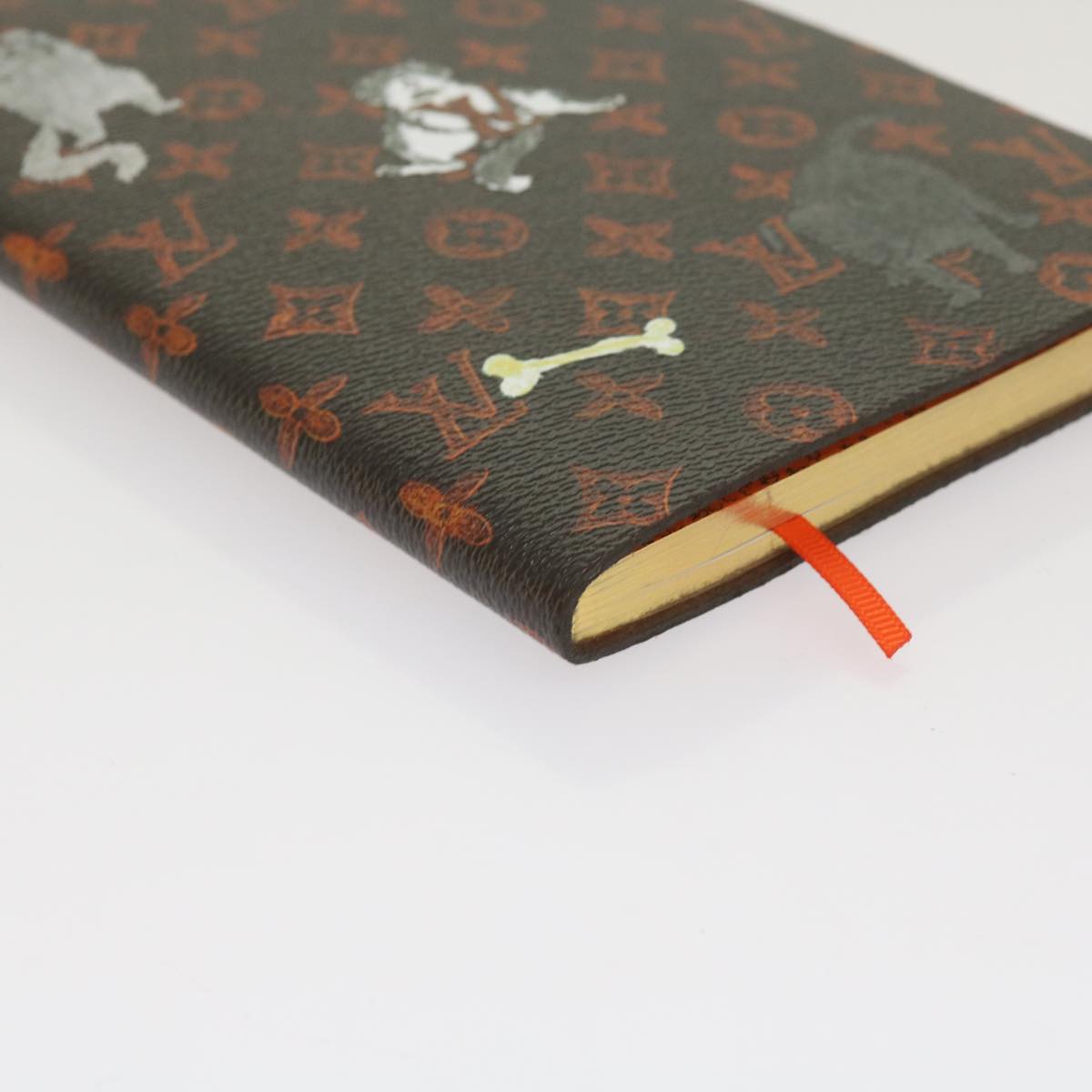 LOUIS VUITTON Catgram Cayenne Clemence Note Cover Orange GI0358 LV Auth 66095A