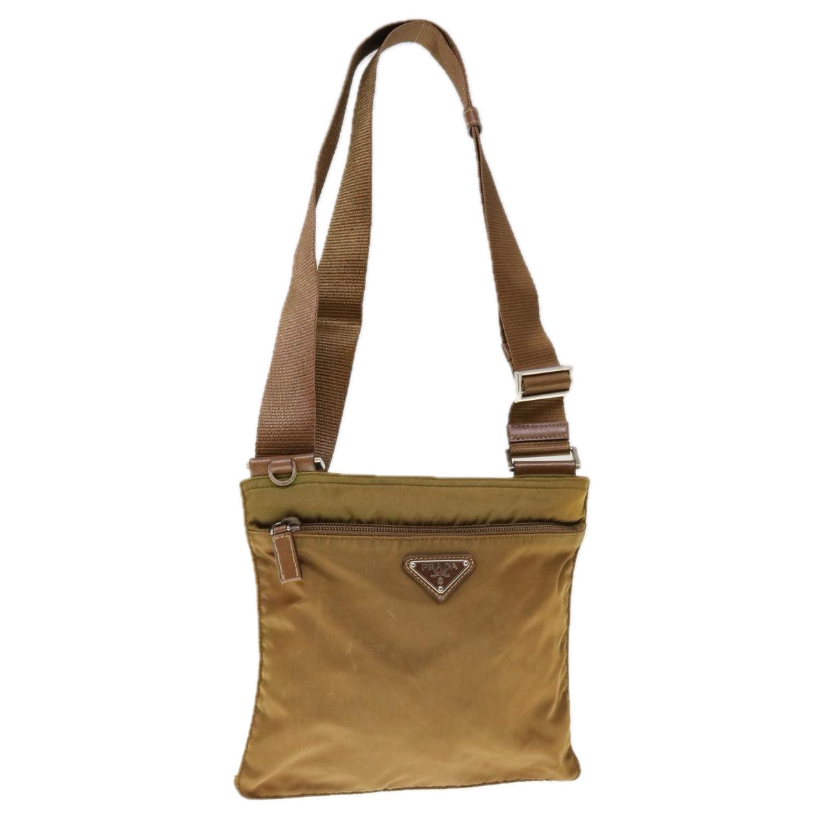 PRADA Shoulder Bag Nylon Brown Auth 66123