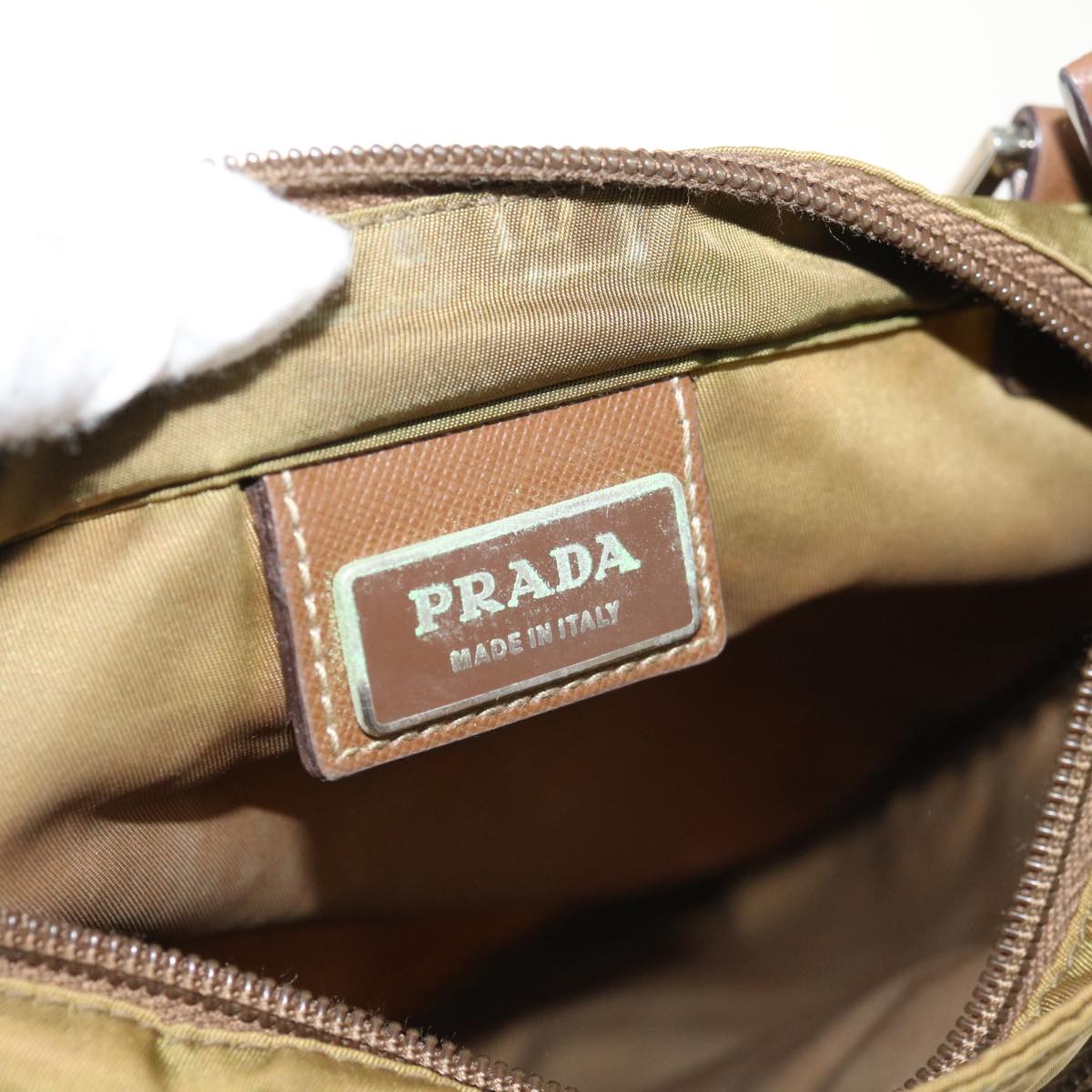 PRADA Shoulder Bag Nylon Brown Auth 66123