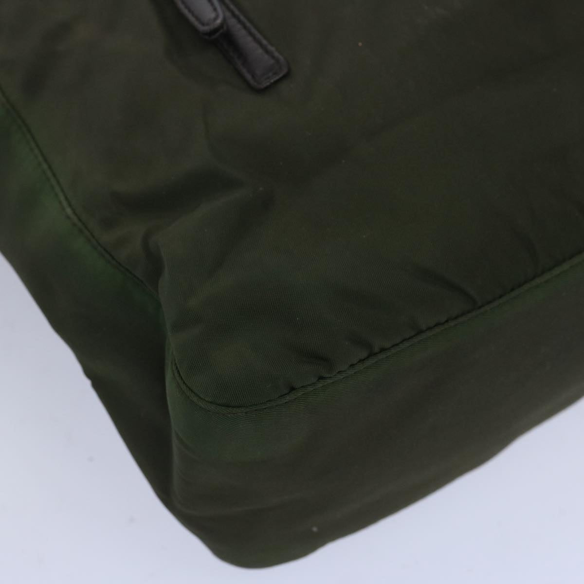 PRADA Hand Bag Nylon Khaki Auth 66130
