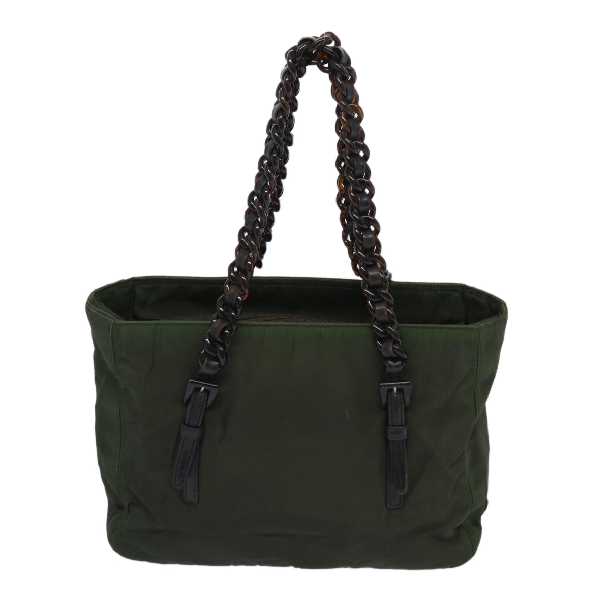 PRADA Hand Bag Nylon Khaki Auth 66130 - 0