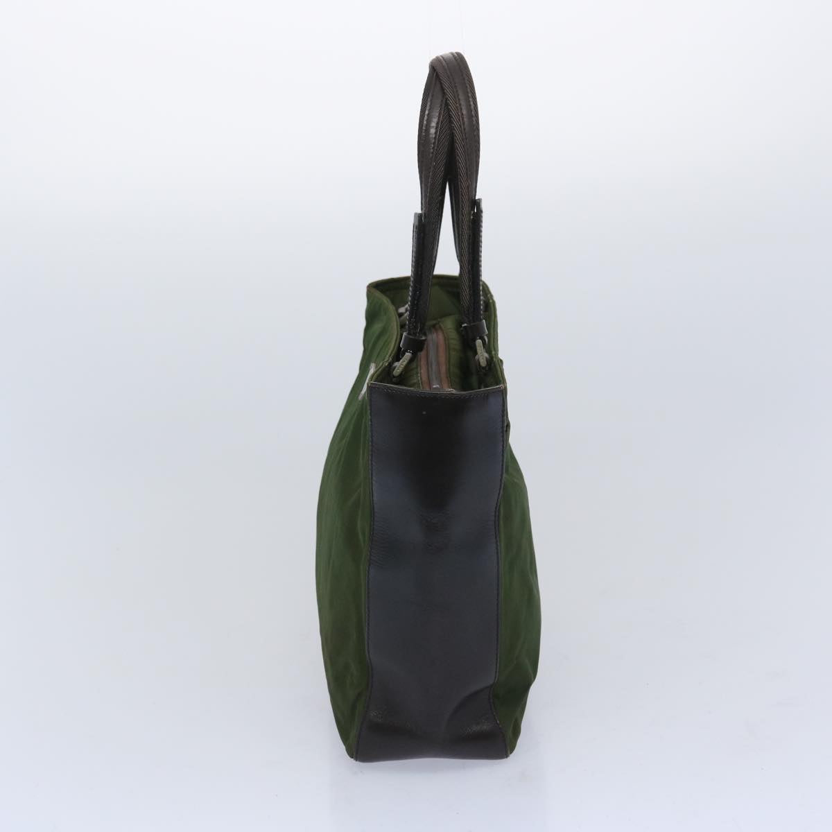 PRADA Hand Bag Nylon Khaki Auth 66132