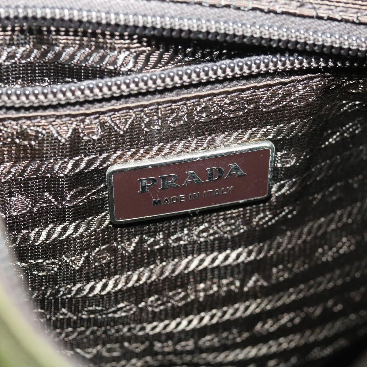 PRADA Shoulder Bag Nylon Khaki Auth 66133