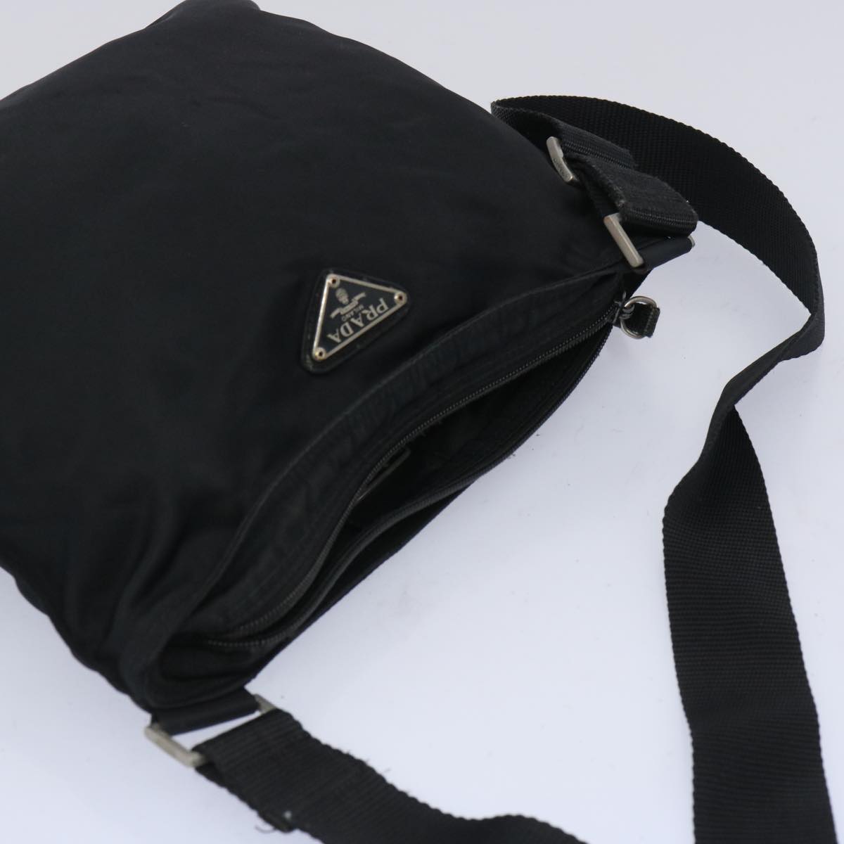 PRADA Shoulder Bag Nylon Black Auth 66134