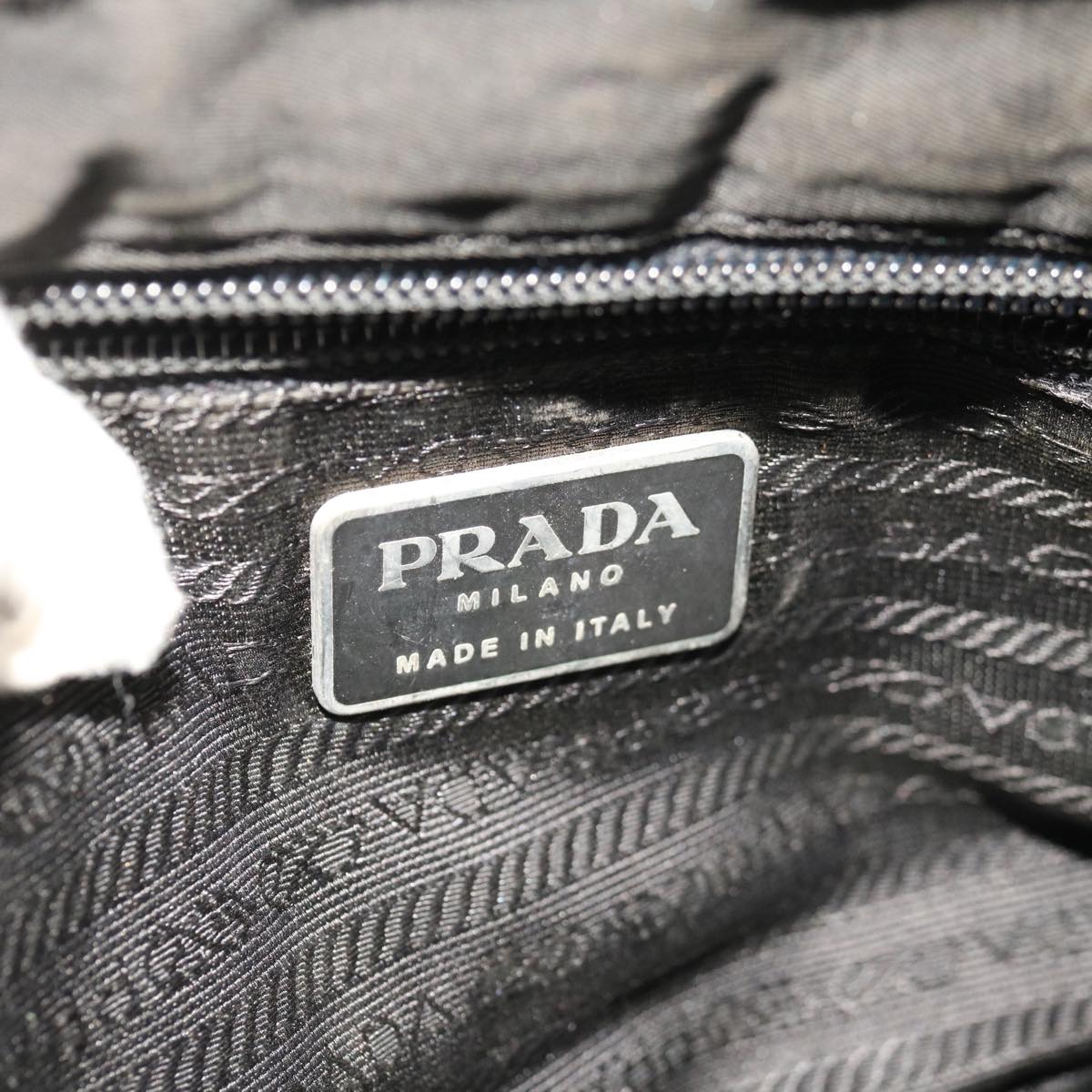 PRADA Shoulder Bag Leather Black Auth 66137