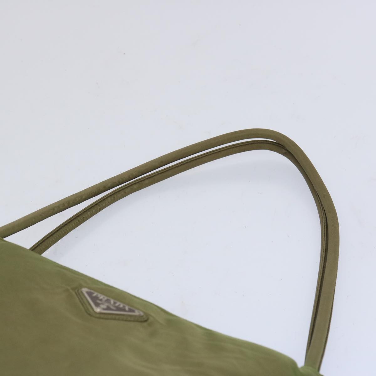 PRADA Hand Bag Nylon Khaki Auth 66141