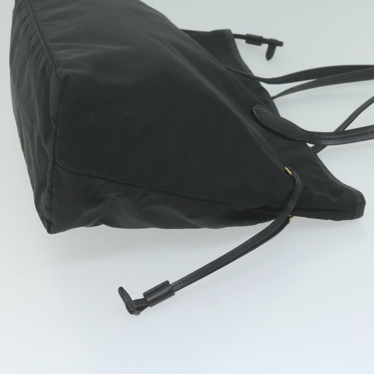 PRADA Tote Bag Nylon Black Auth 66143