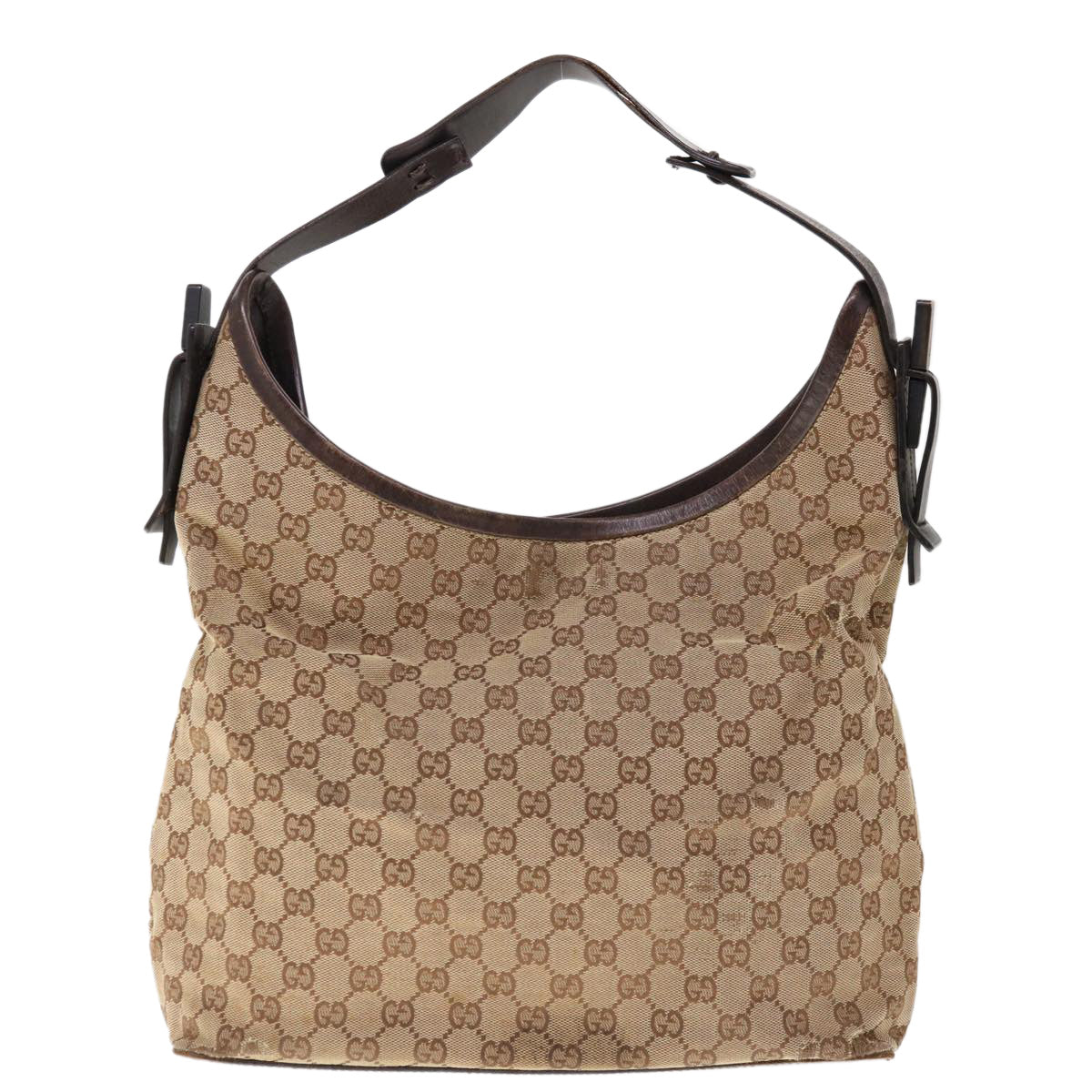 GUCCI GG Canvas Shoulder Bag Beige 106242 Auth 66149