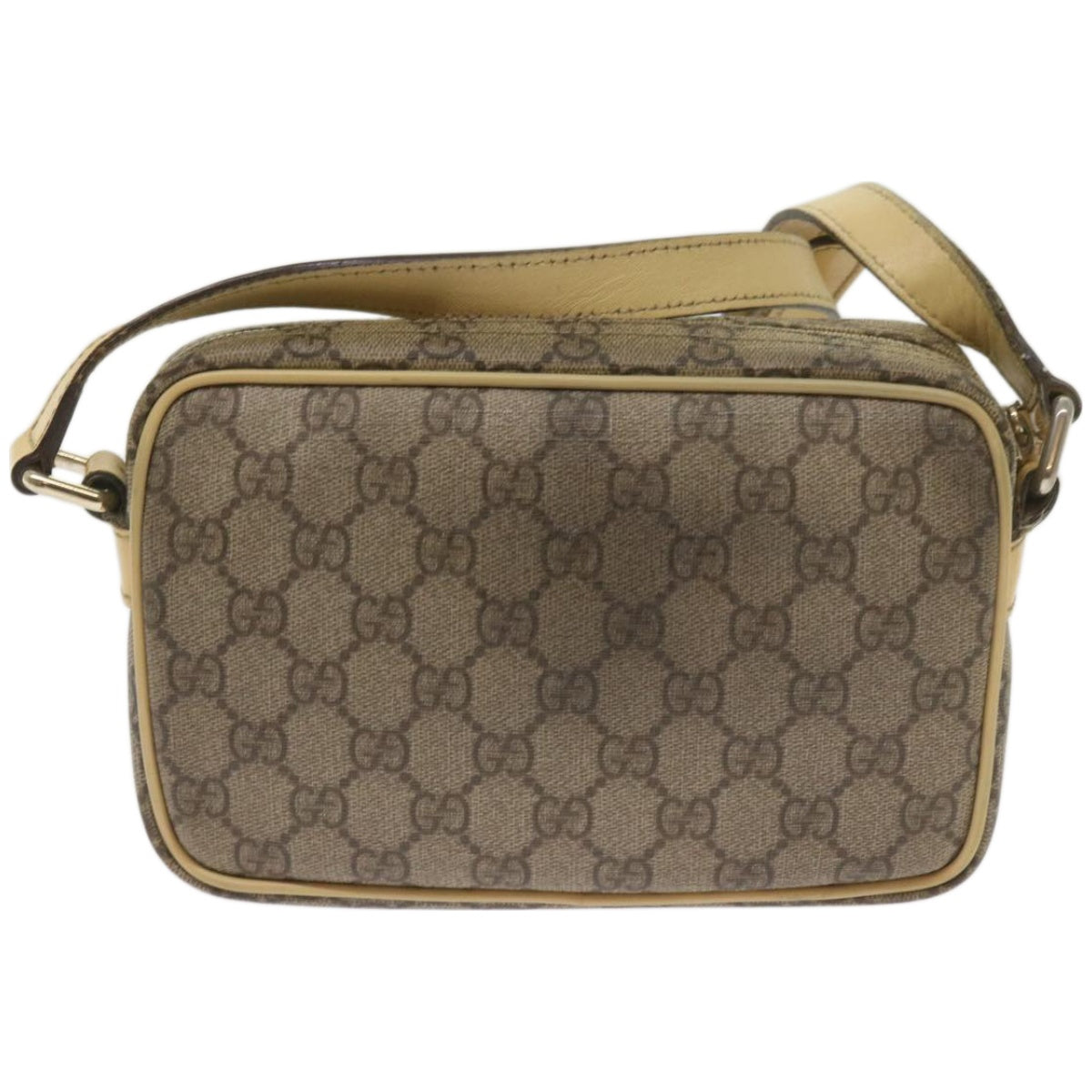 GUCCI GG Canvas Shoulder Bag PVC Beige Auth 66166