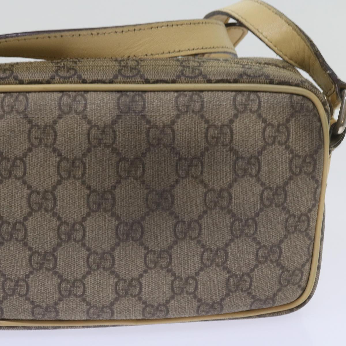 GUCCI GG Canvas Shoulder Bag PVC Beige Auth 66166