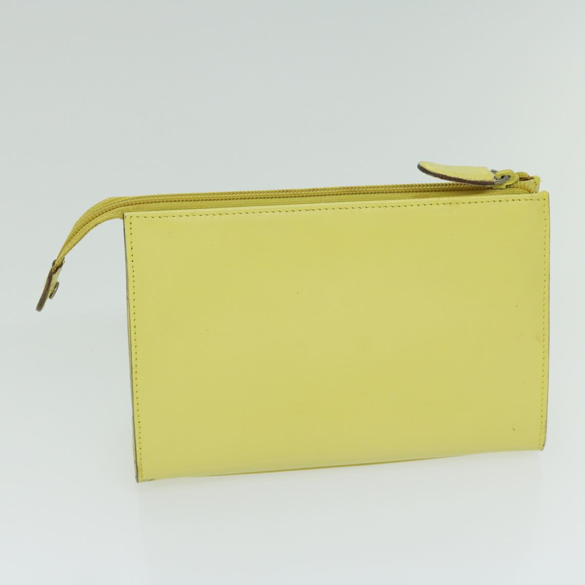 GUCCI Clutch Bag Vinyl Leather Clear Yellow Auth 66169