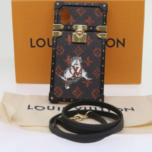 LOUIS VUITTON Transformed Monogram Cat Eye Trunk iPhone Hülle M63891 Auth 66181