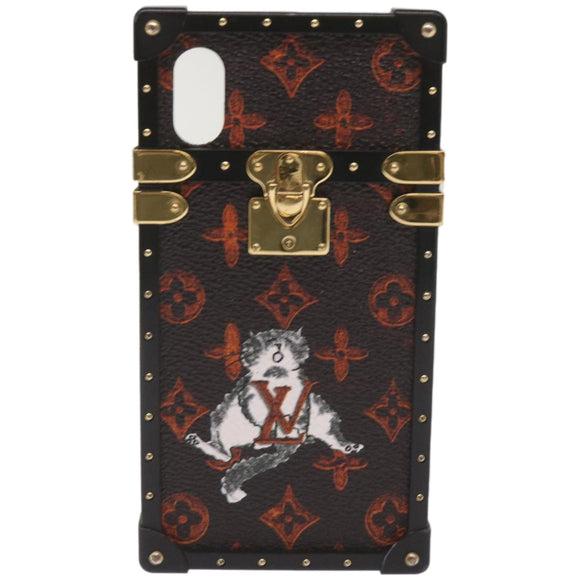 LOUIS VUITTON Transformed Monogram Cat Eye Trunk iPhone Hülle M63891 Auth 66181