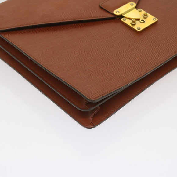 LOUIS VUITTON Epi Serviette Conseiller Aktenkoffer Braun M54423 LV Auth 66184