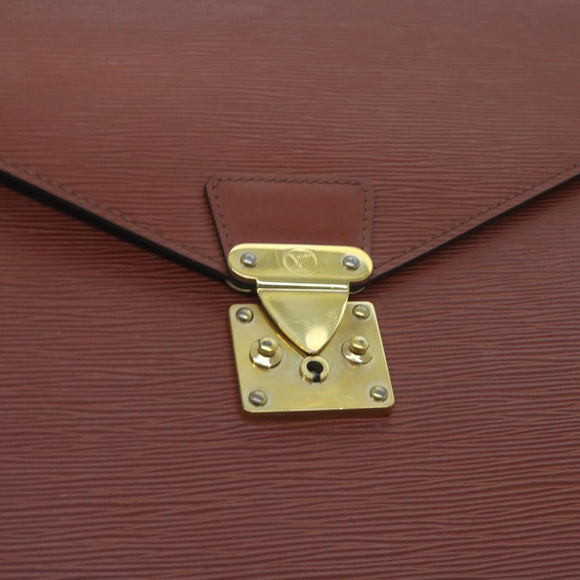 LOUIS VUITTON Epi Serviette Conseiller Aktenkoffer Braun M54423 LV Auth 66184