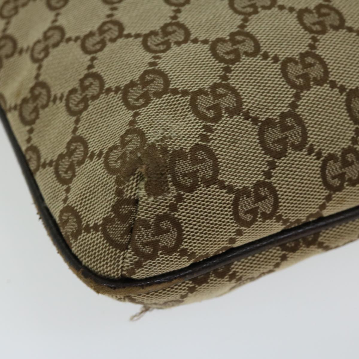 GUCCI GG Canvas Shoulder Bag Beige Brown Auth 66220