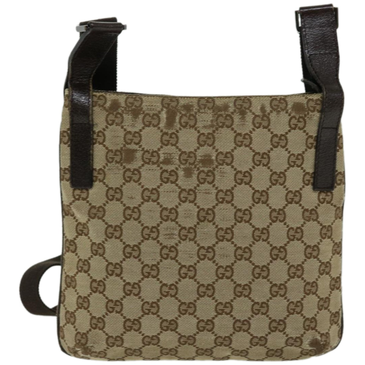 GUCCI GG Canvas Shoulder Bag Beige Brown Auth 66220 - 0