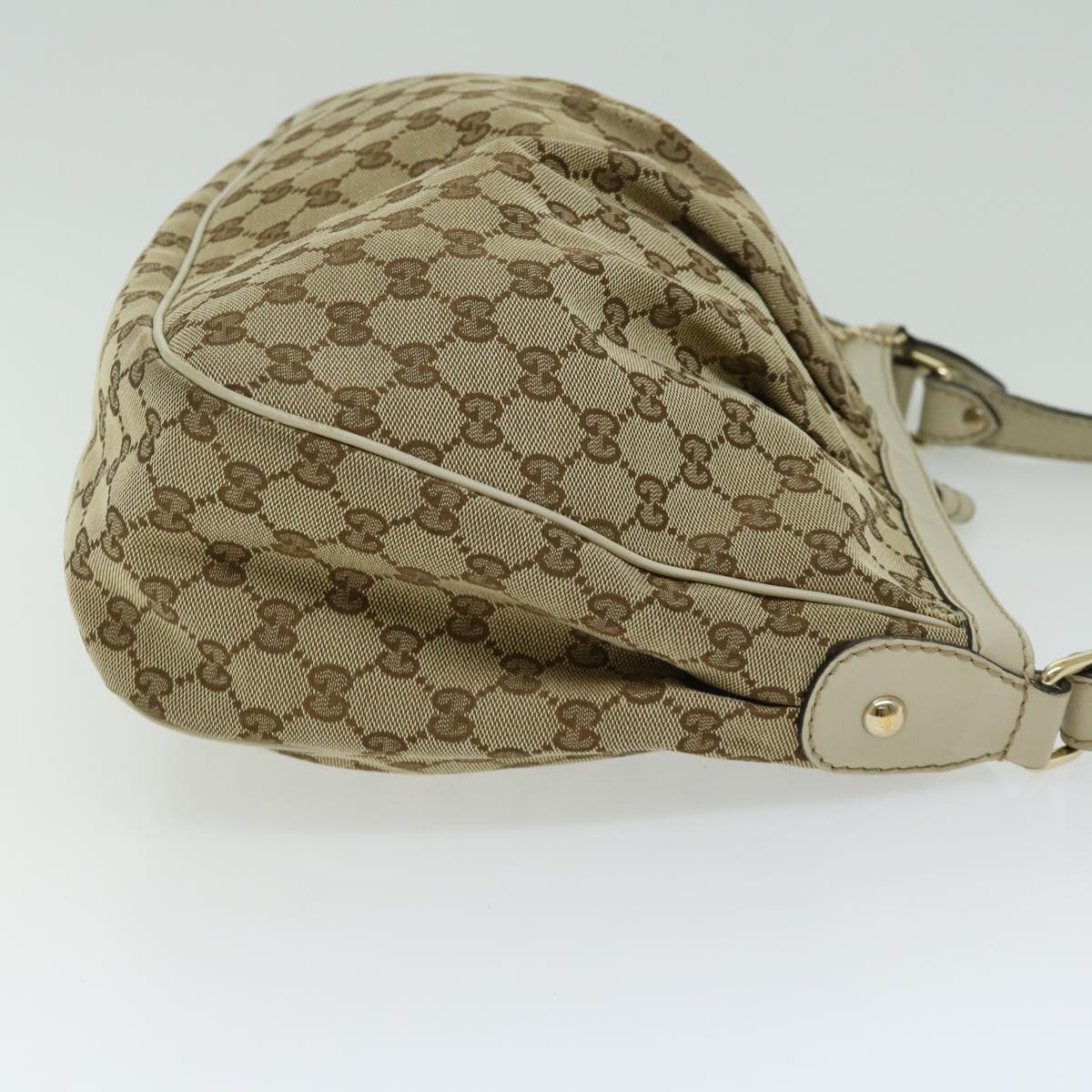 GUCCI GG Canvas Shoulder Bag Beige Auth 66221