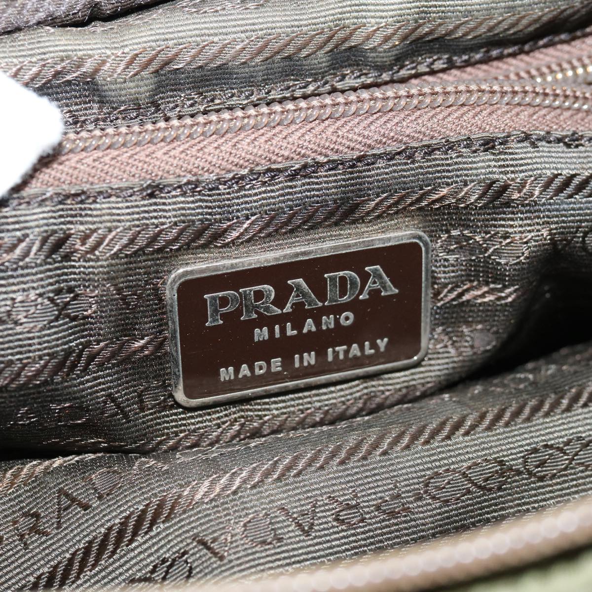 PRADA Hand Bag Nylon Khaki Auth 66227