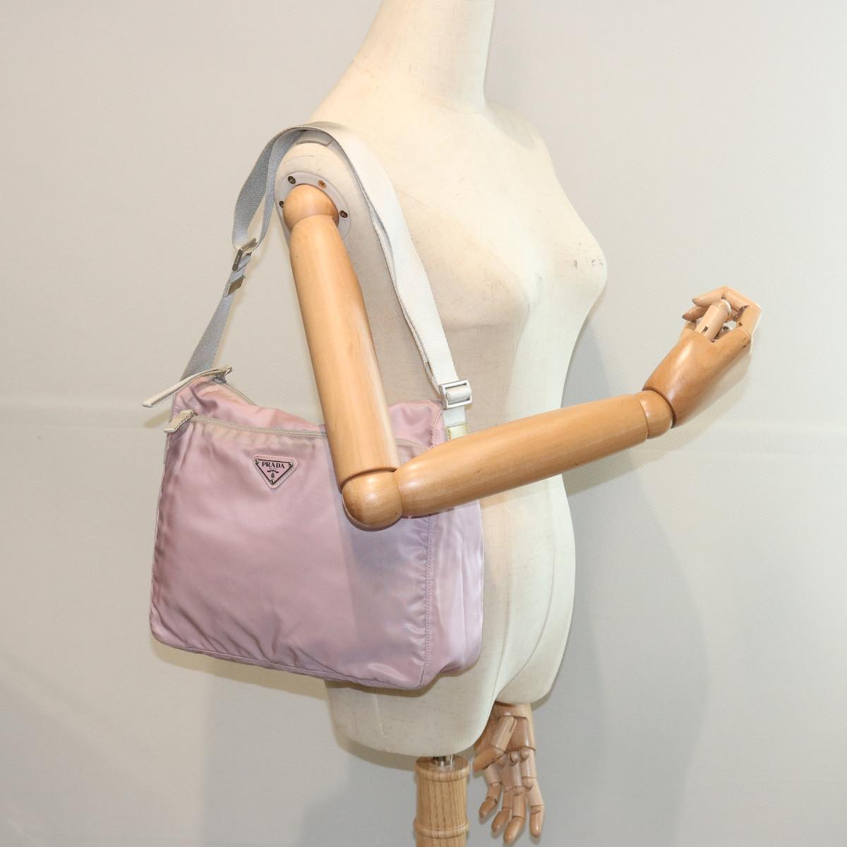 PRADA Shoulder Bag Nylon Pink Auth 66228