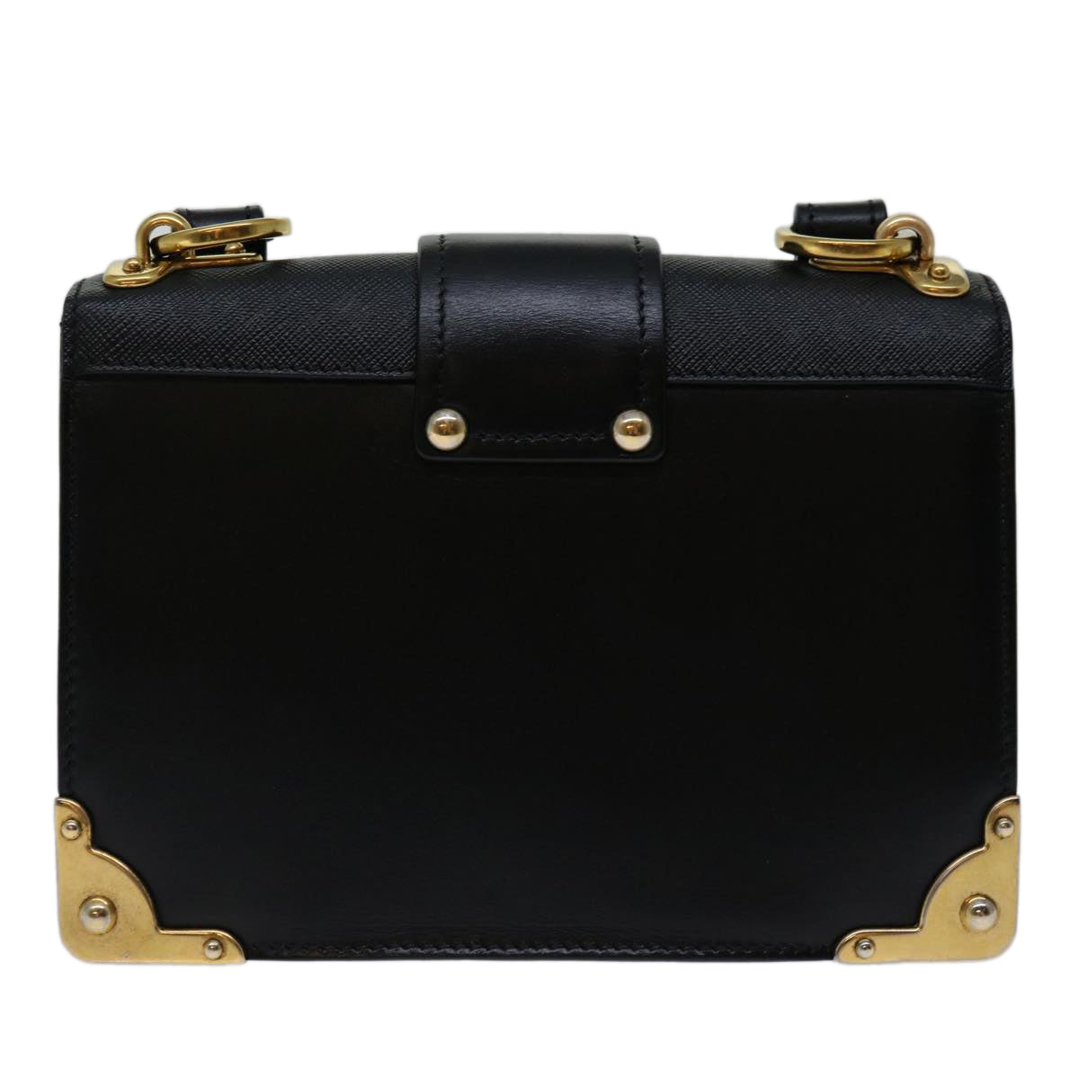 PRADA Kaye Shoulder Bag Leather Black Auth 66270A