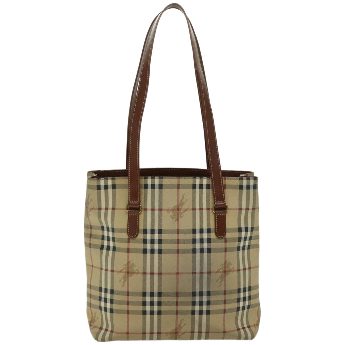 BURBERRY Nova Check Tote Bag PVC Beige Auth 66284 - 0