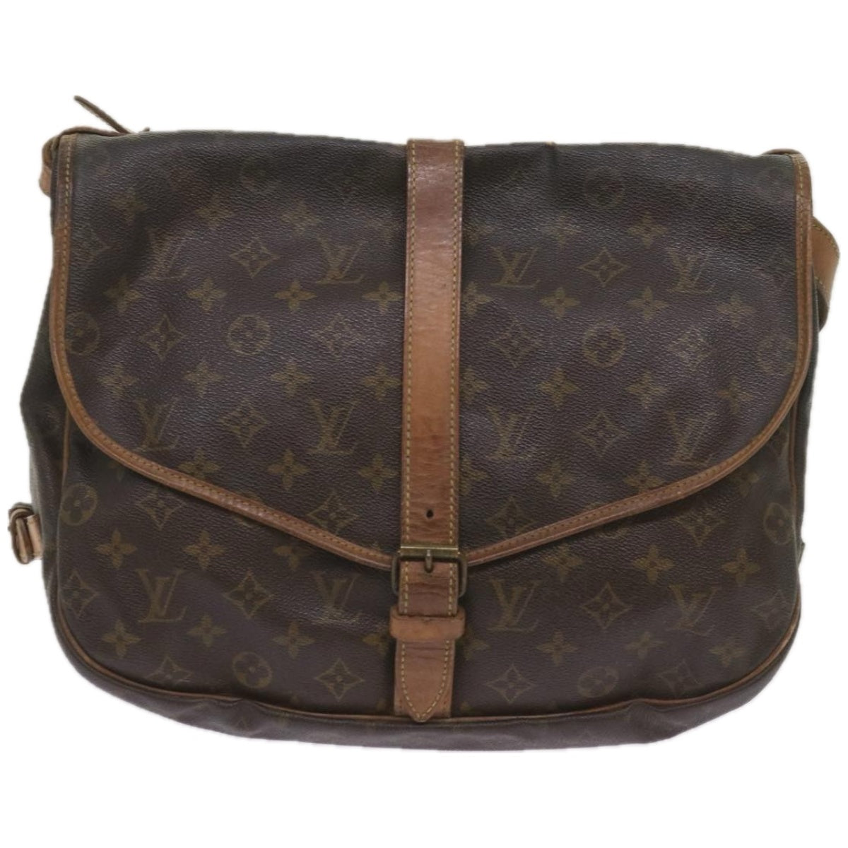 LOUIS VUITTON Monogram Saumur 35 Shoulder Bag M42254 LV Auth 66289