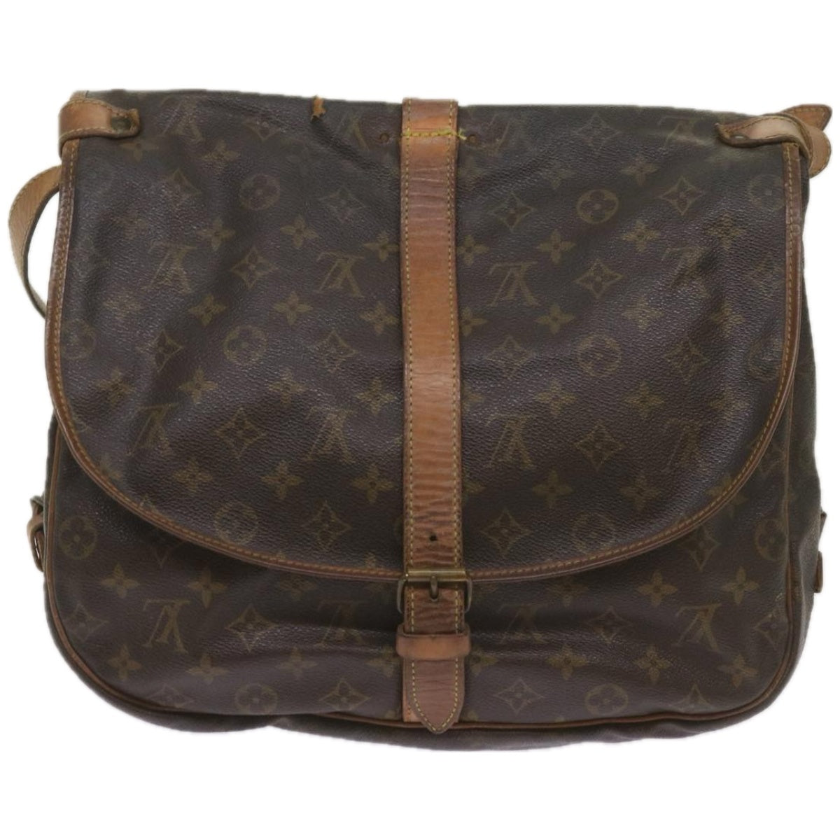 LOUIS VUITTON Monogram Saumur 35 Shoulder Bag M42254 LV Auth 66289