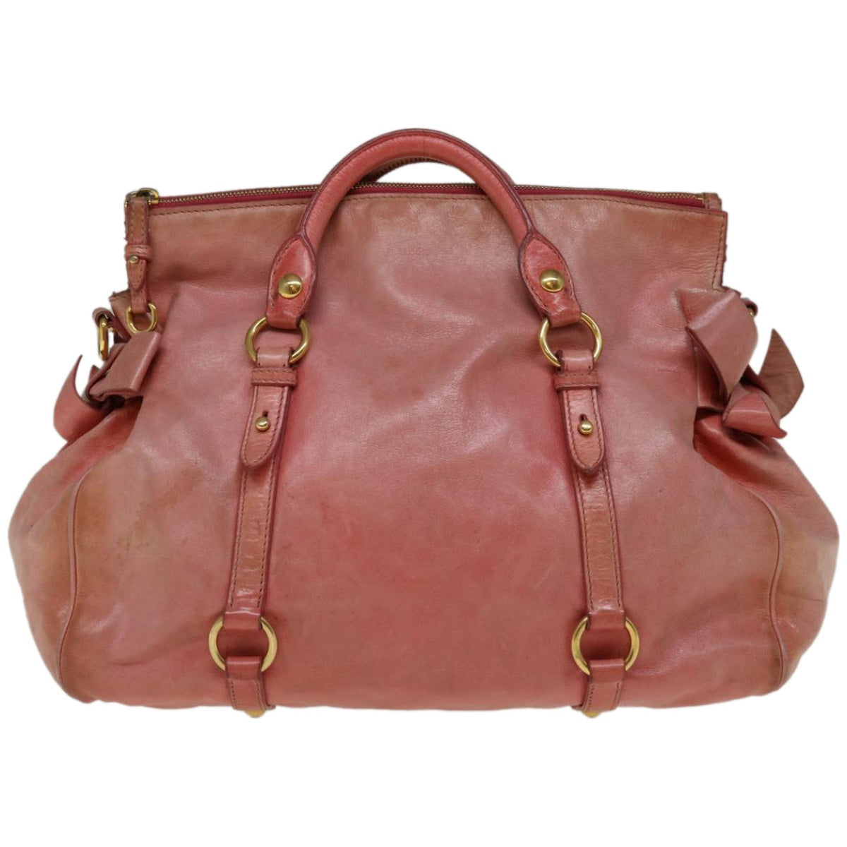 Miu Miu Hand Bag Leather 2way Pink Auth 66293 - 0