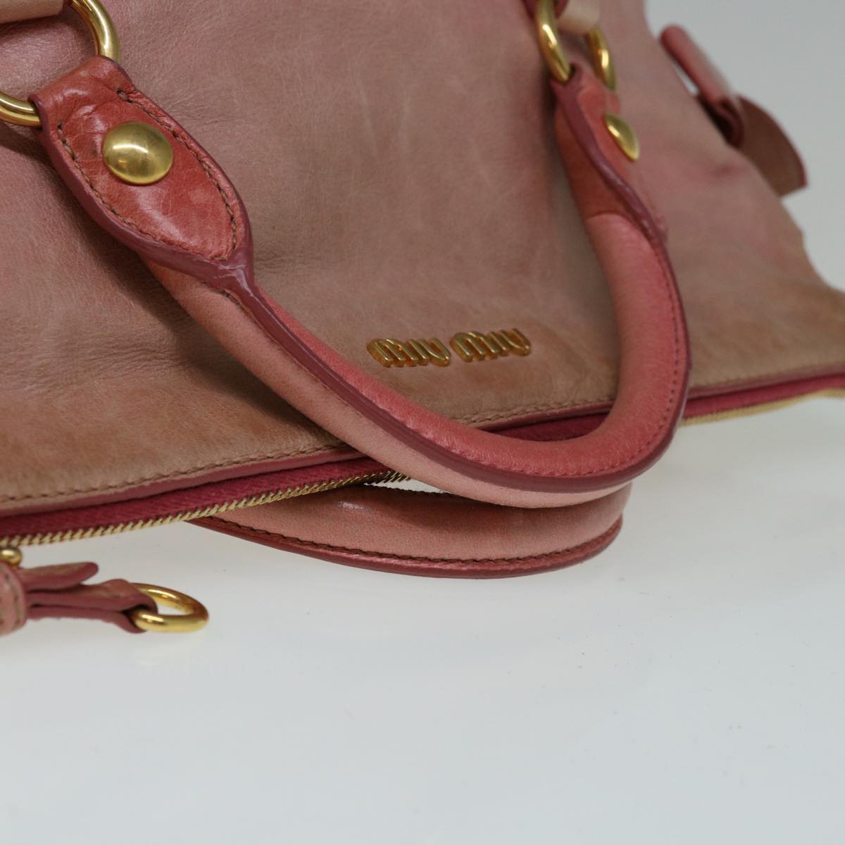 Miu Miu Hand Bag Leather 2way Pink Auth 66293