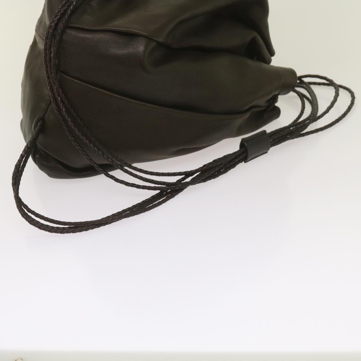 PRADA Backpack Leather Brown Auth 66305