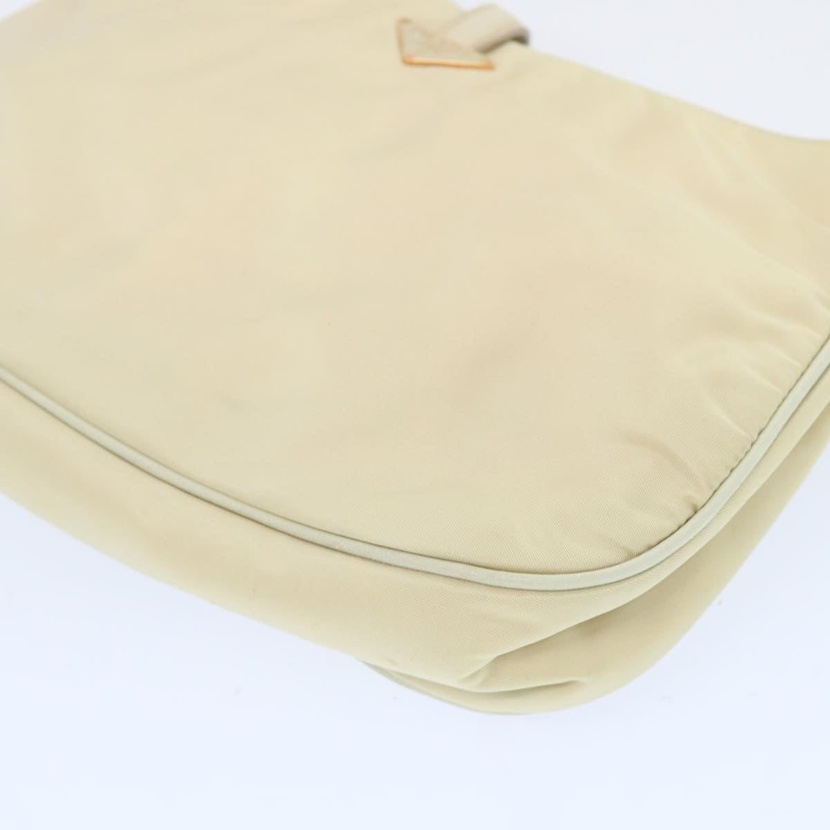 PRADA Shoulder Bag Nylon Beige Auth 66306