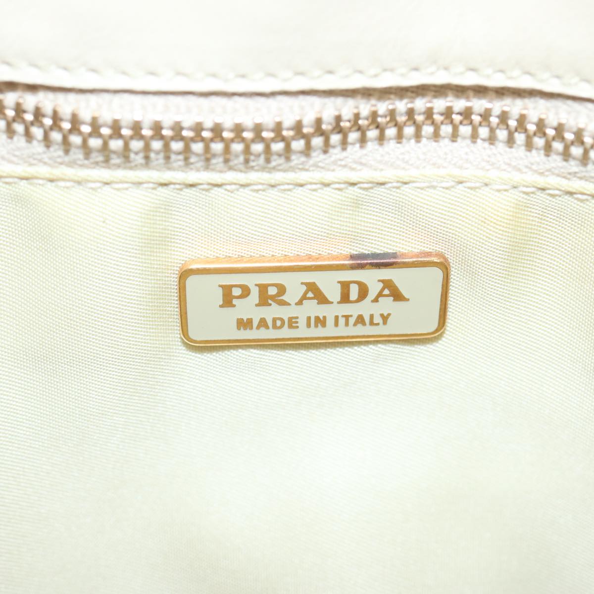 PRADA Shoulder Bag Nylon Beige Auth 66306