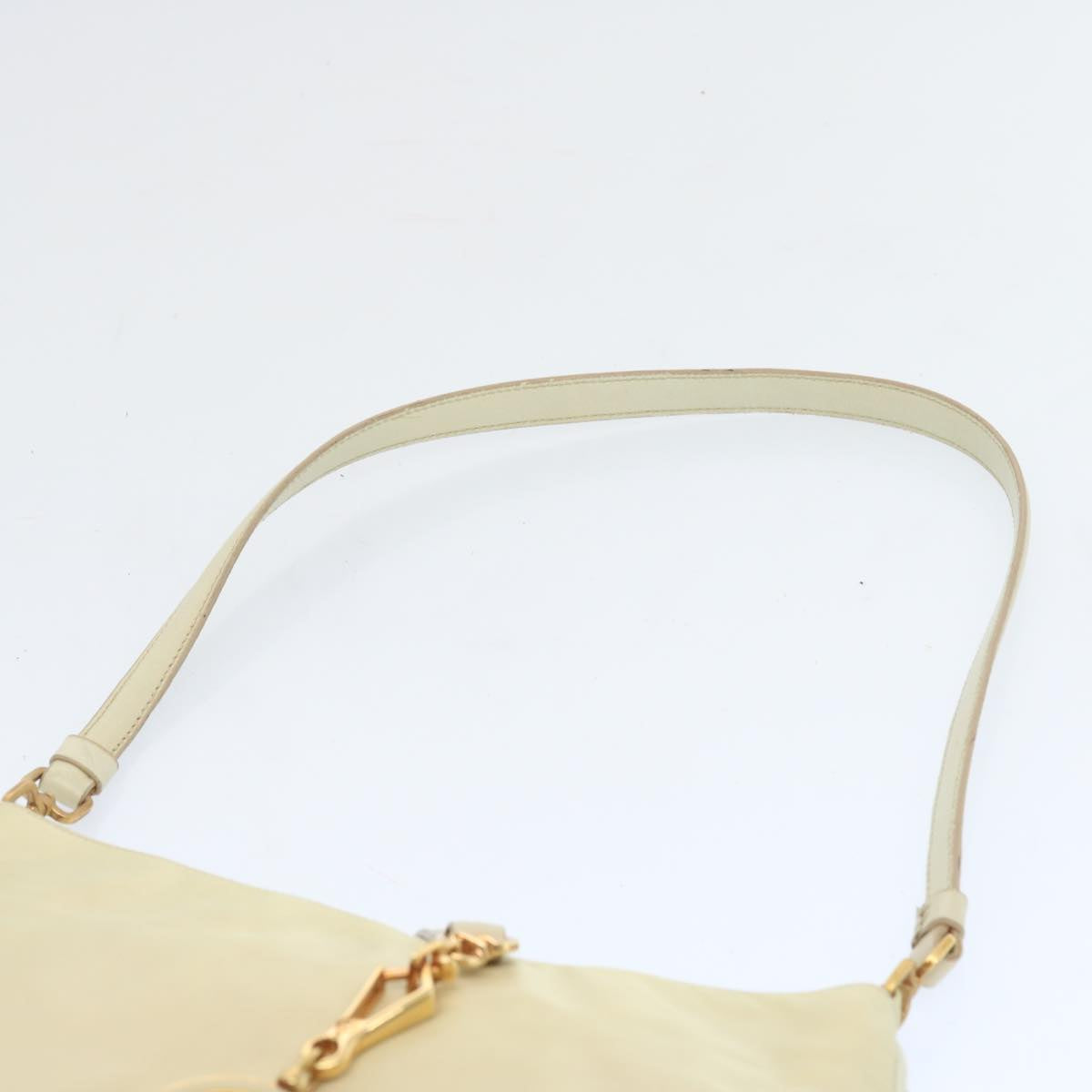 PRADA Shoulder Bag Nylon Beige Auth 66306