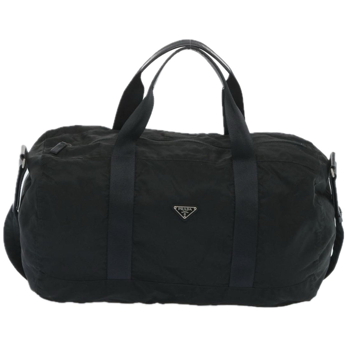 PRADA Boston Bag Nylon 2way Black Auth 66307