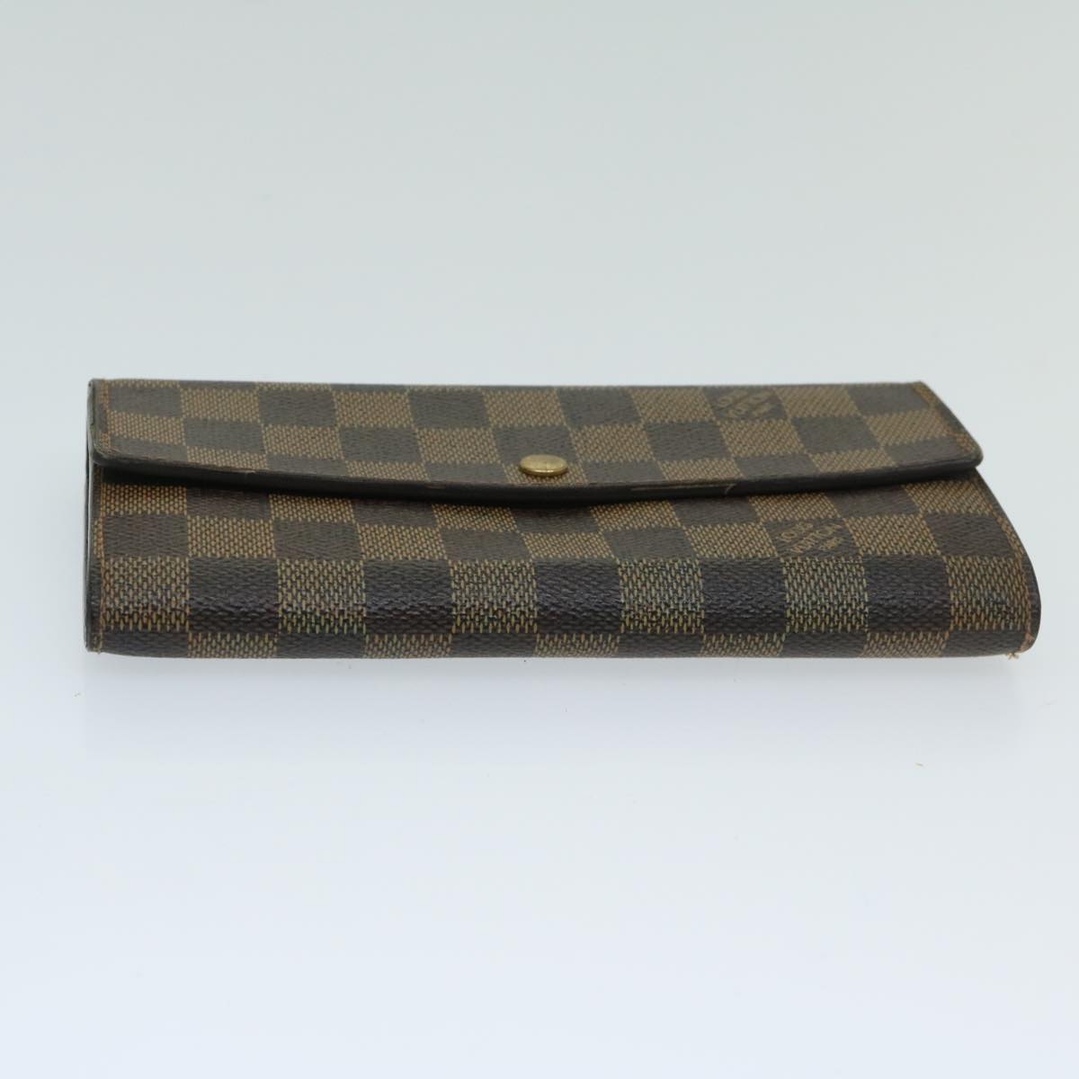 LOUIS VUITTON Damier Ebene Portefeuille Sarah Long Wallet N61734 LV Auth 66317