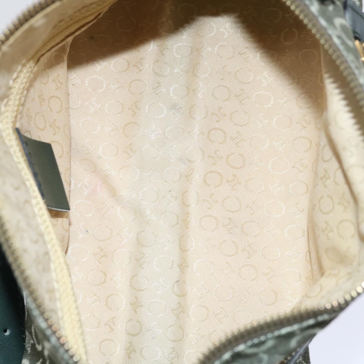 CELINE C Macadam Canvas Shoulder Bag Green Auth 66346