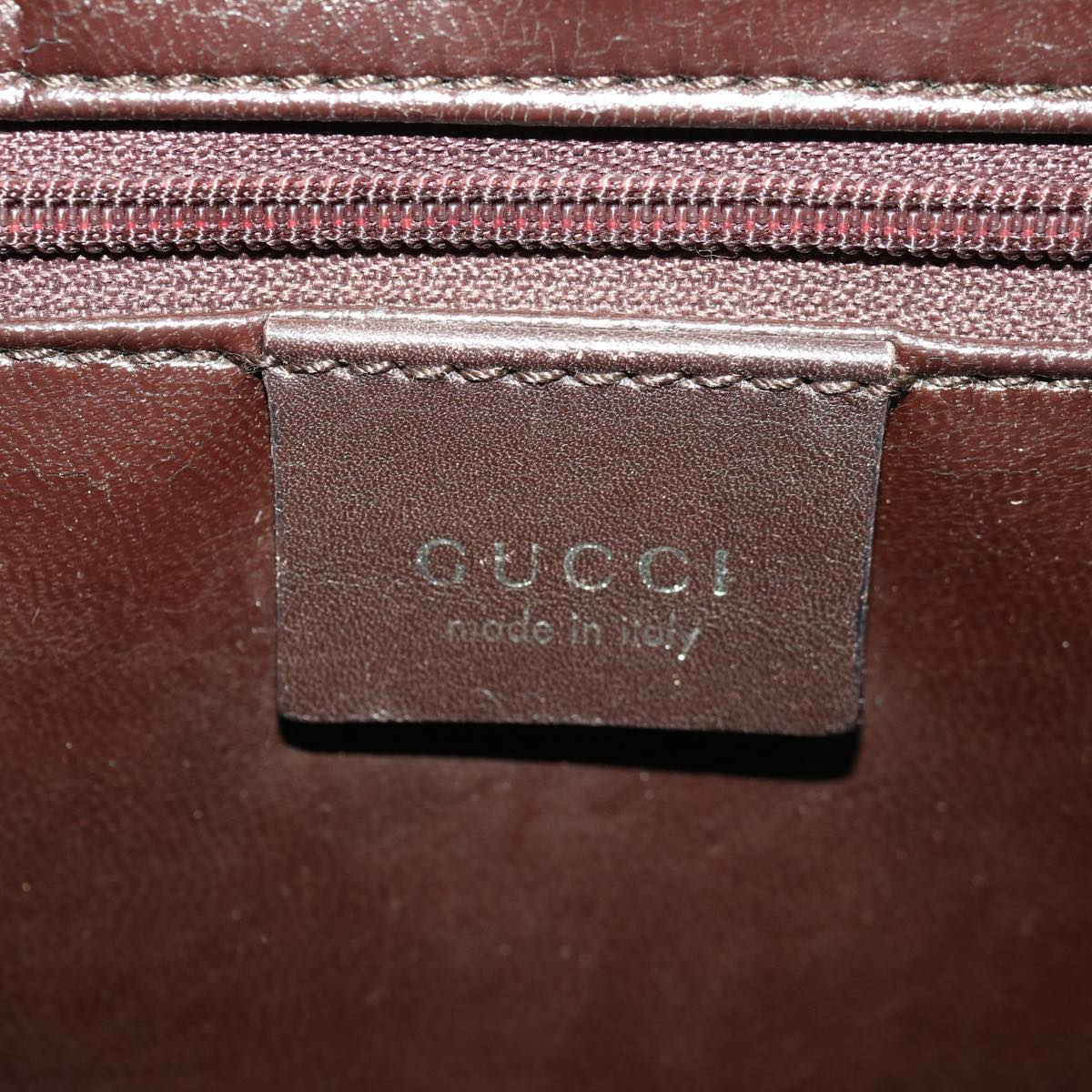 GUCCI Shoulder Bag Leather Brown Auth 66357