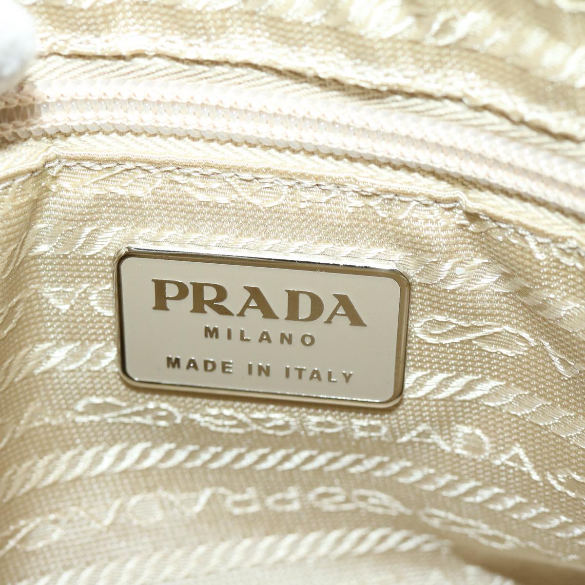 PRADA Hand Bag Nylon 2way Beige Auth 66370