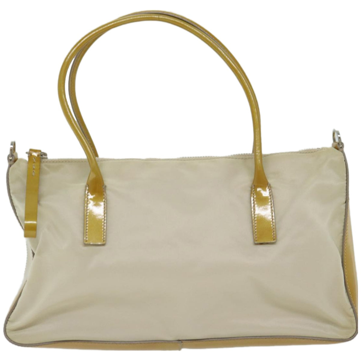 PRADA Hand Bag Nylon 2way Beige Auth 66370