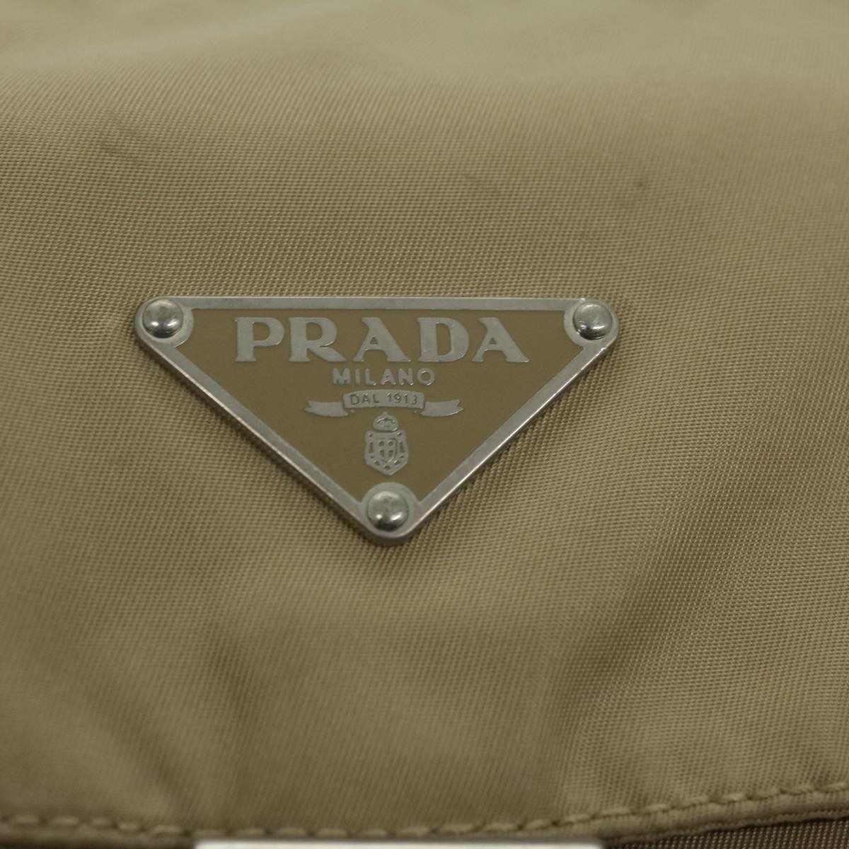 PRADA Shoulder Bag Nylon Beige Auth 66371