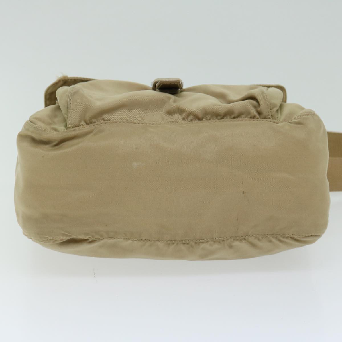 PRADA Shoulder Bag Nylon Beige Auth 66371