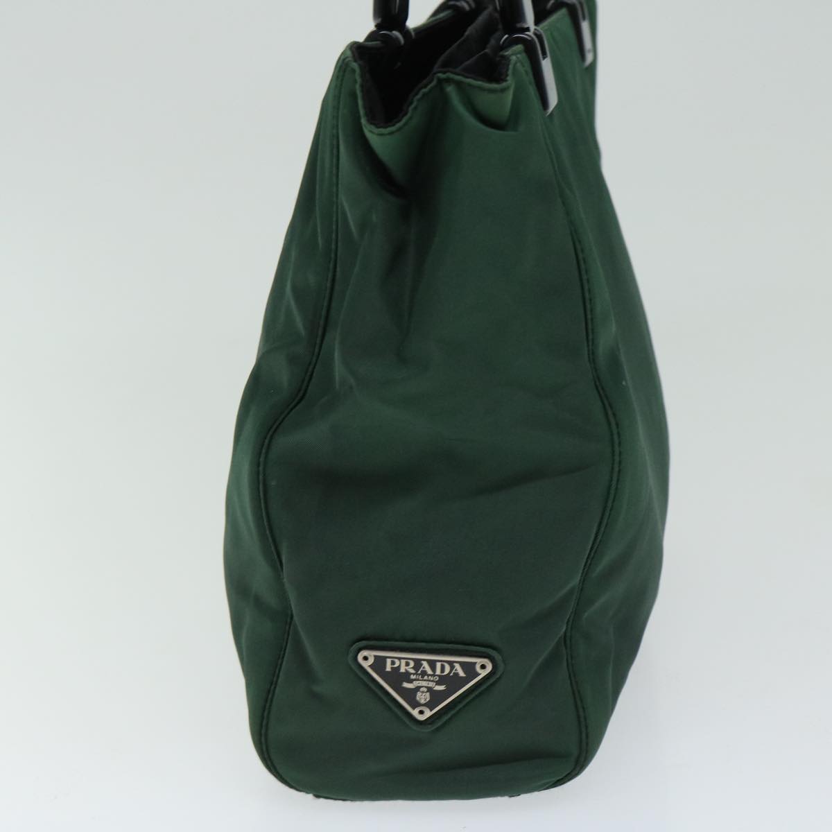 PRADA Hand Bag Nylon Green Auth 66373