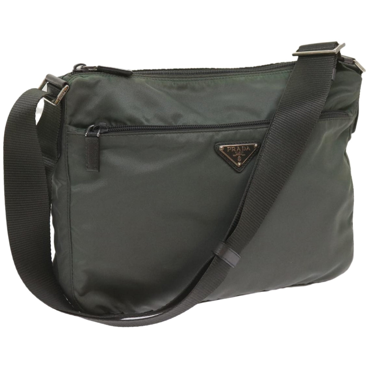 PRADA Shoulder Bag Nylon Green Auth 66375