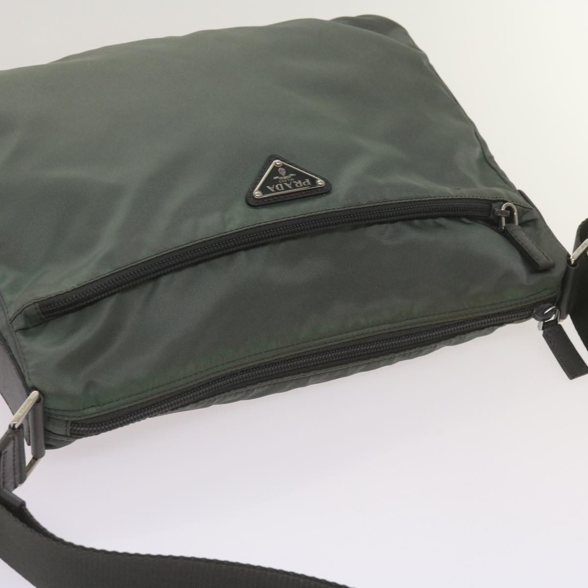 PRADA Shoulder Bag Nylon Green Auth 66375