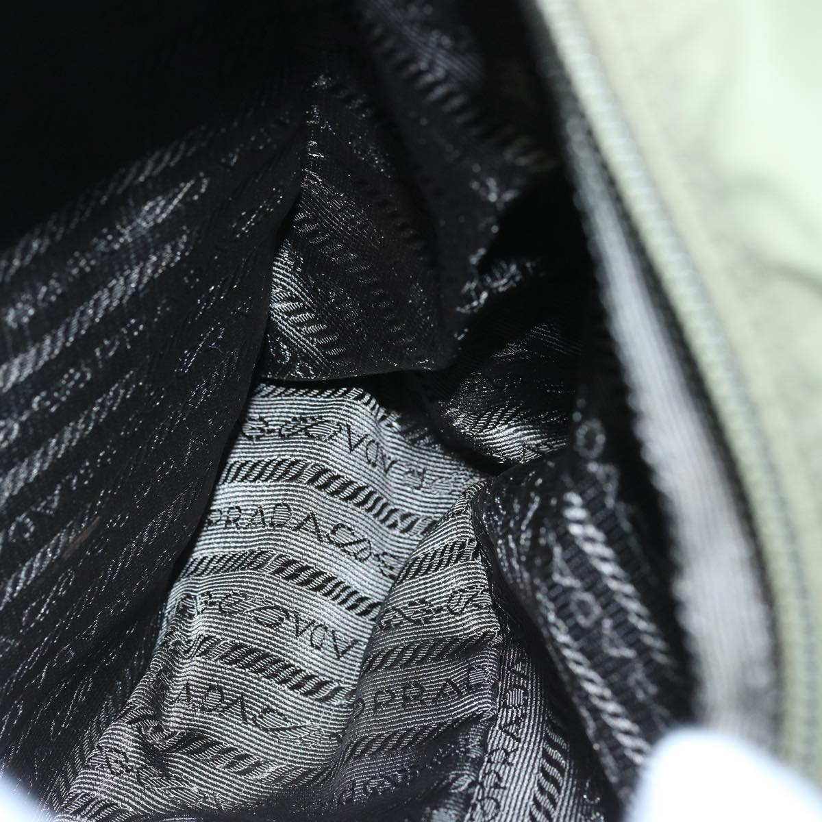 PRADA Shoulder Bag Nylon Khaki Auth 66377